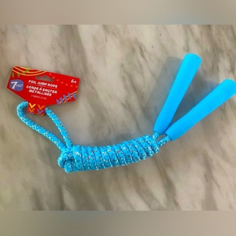 NEW 7ft Coil Blue Glittery Jump Rope